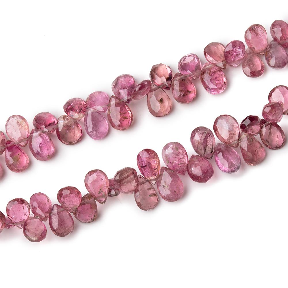 5x4-7x4.5mm Pink Tourmaline Faceted Pears Lot of Two Strands with 116 Beads