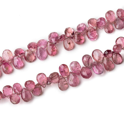 5x4-7x4.5mm Pink Tourmaline Faceted Pears Lot of Two Strands with 116 Beads
