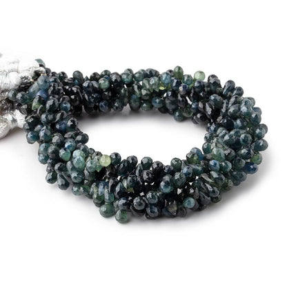 5x4-7x4mm Blue & Green Sapphire Faceted Tear Drop Beads 9 inch 100 pieces