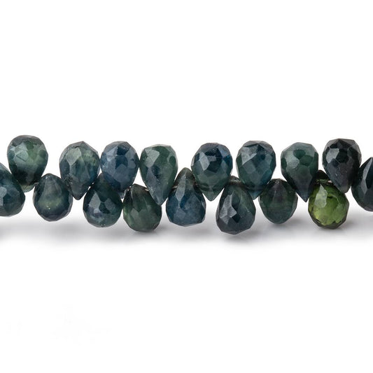 5x4-7x4mm Blue & Green Sapphire Faceted Tear Drop Beads 9 inch 100 pieces