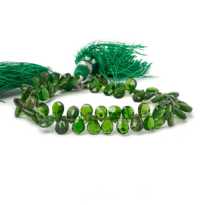 5x4-7x4mm Chrome Diopside faceted pear Beads 7 inch 67 pieces