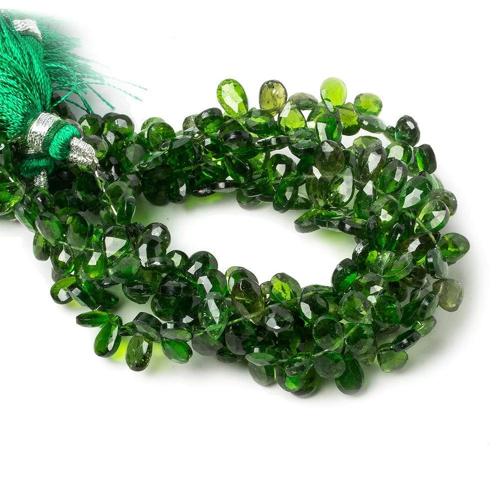 5x4-7x4mm Chrome Diopside faceted pear Beads 7 inch 67 pieces