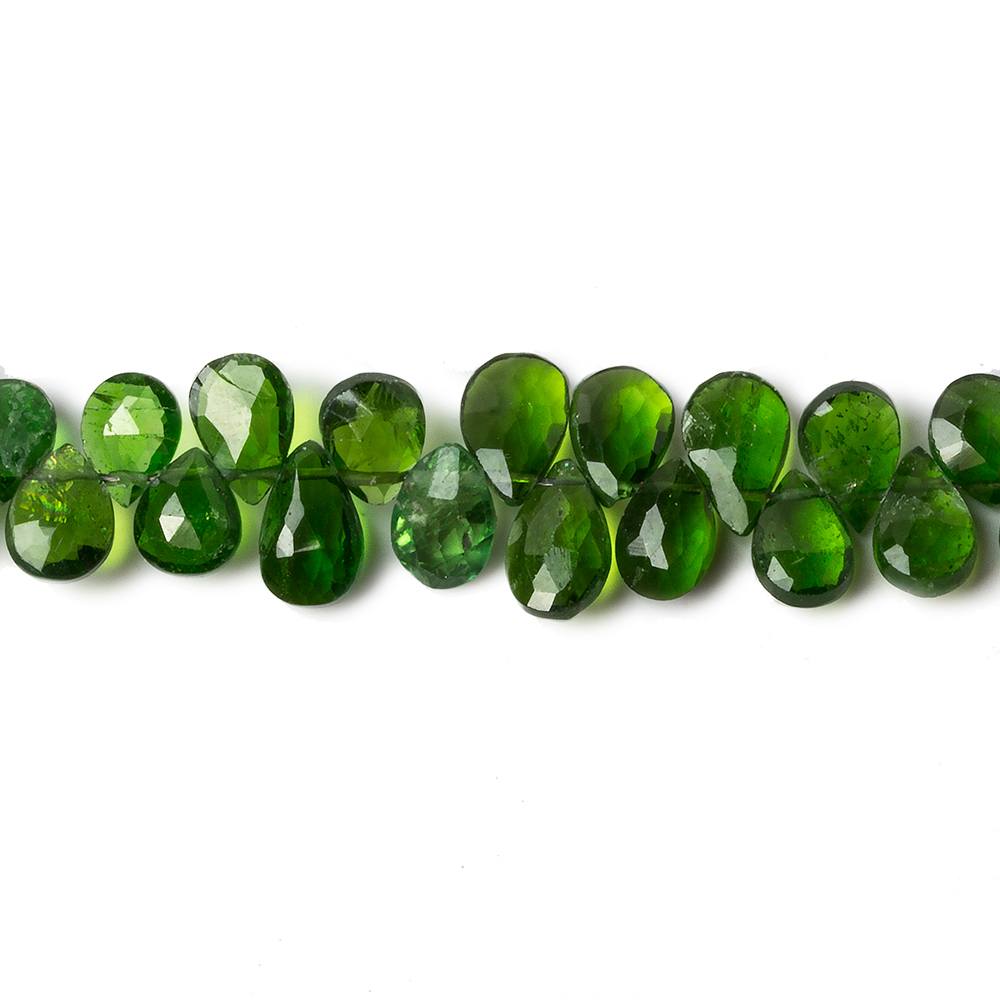 5x4-7x4mm Chrome Diopside faceted pear Beads 7 inch 67 pieces