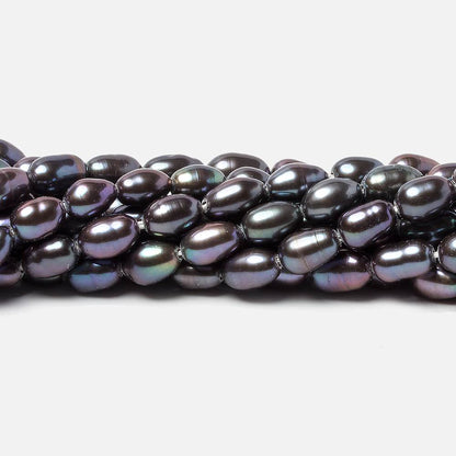 5x4mm Grey Peacock straight drilled oval pearls 15.5 inch 57 pieces