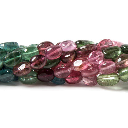 5x4-7x4mm Multi Color Tourmaline plain oval nugget beads 14 inch 53 pcs