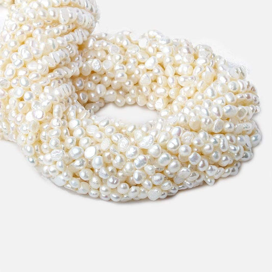 5x4-7x4mm Off White Baroque Freshwater Pearl 14 inch 80 pcs