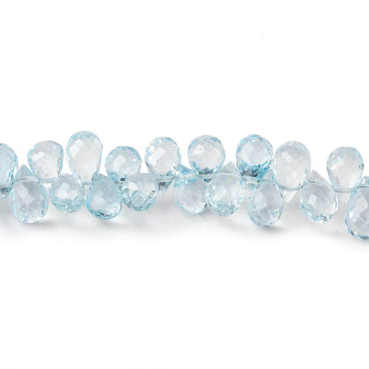 5x4-7x4mm Sky Blue Topaz Tear Drops 8 inch 95 beads