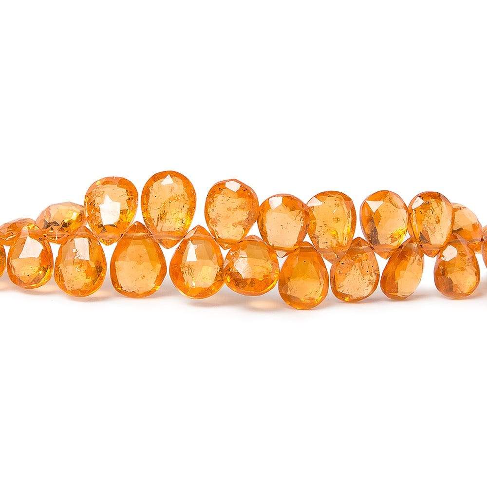 5x4-7x5mm Mandarin Garnet Faceted Pear Beads 8 inch 81 pieces AAA