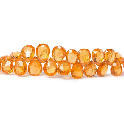 5x4-7x5mm Mandarin Garnet Faceted Pear Beads 8 inch 81 pieces AAA