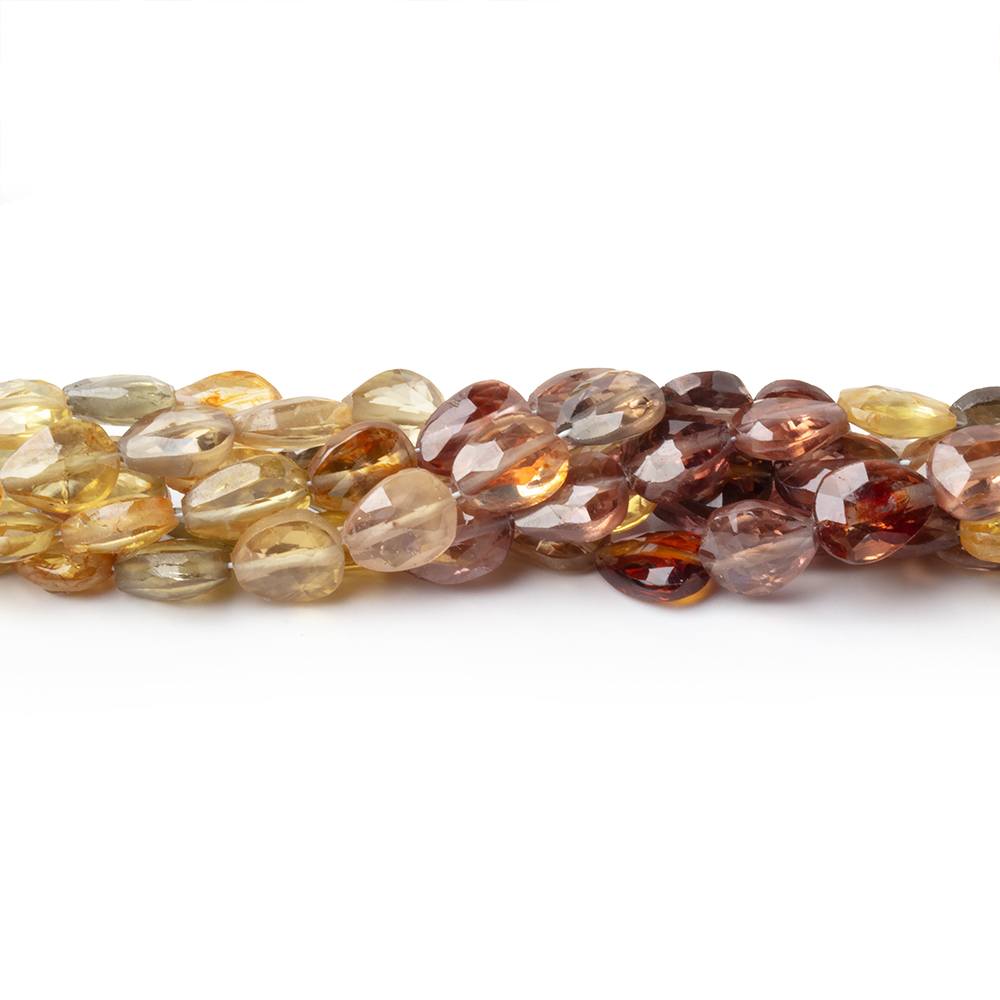 5x4-7x5mm Multi Color Golden Zircon Faceted Pear 16 inch 70 Beads AA