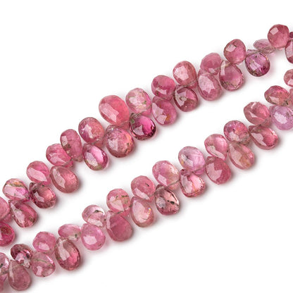 5x4-7x5mm Pink Tourmaline Faceted Pears Lot of Two Strands with 94 Beads