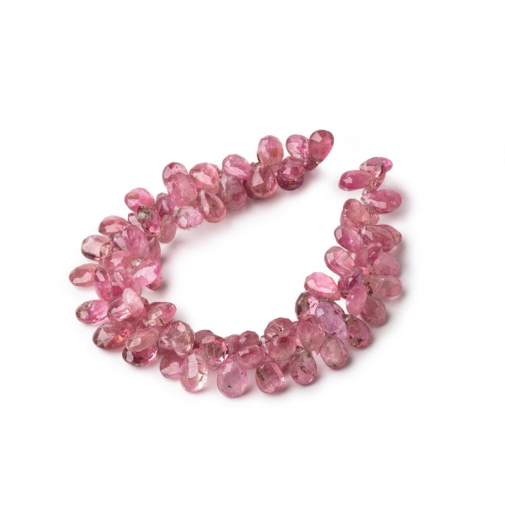 5x4-7x5mm Pink Tourmaline Faceted Pears Lot of Two Strands with 94 Beads