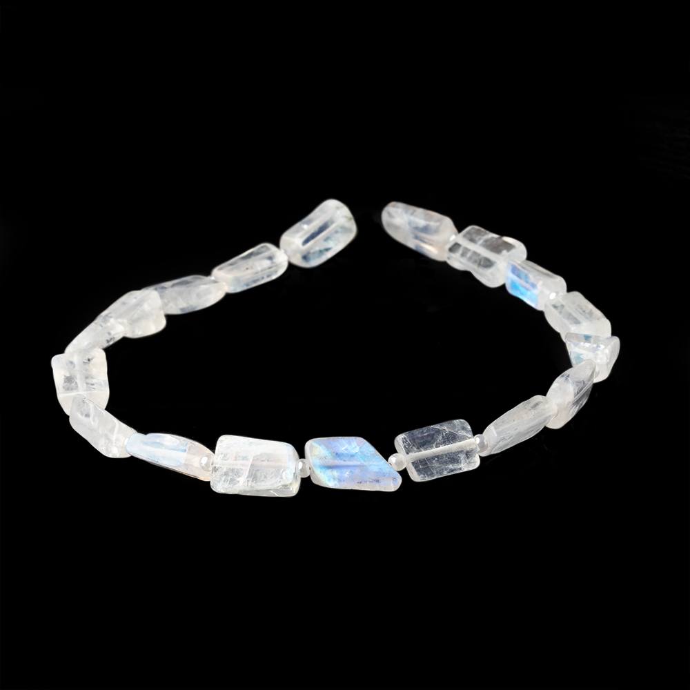 5x4-7x5mm Rainbow Moonstone Plain Nugget Beads 7.5 inch 17 pieces AA