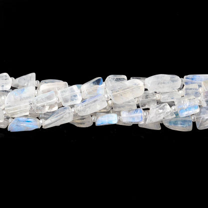 5x4-7x5mm Rainbow Moonstone Plain Nugget Beads 7.5 inch 17 pieces AA