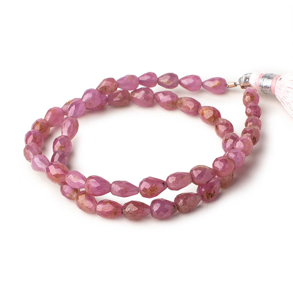 5x4-7x5mm Ruby Straight drilled Tear Drop Beads 12 inch 49 pieces