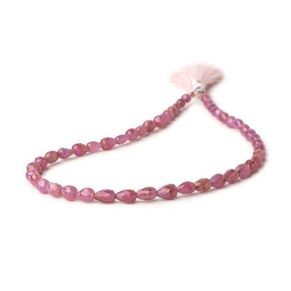 5x4-7x5mm Ruby Straight drilled Tear Drop Beads 12 inch 49 pieces