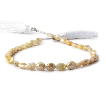 5x4-7x5mm Yellow Mystic Sapphire Faceted Pear Beads 7.5 inch 28 pieces