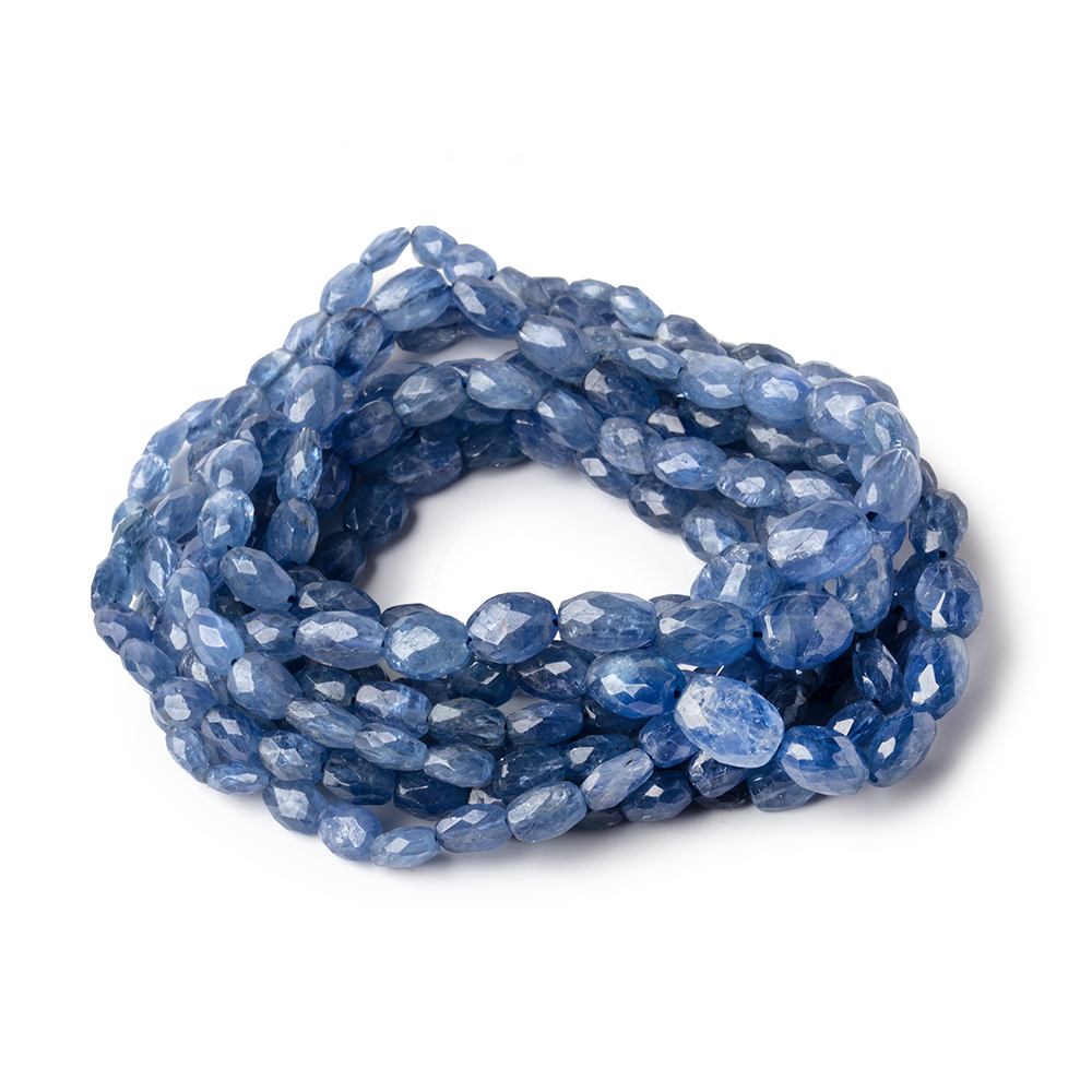5x4-7x6mm Blue Sapphire Faceted Oval Beads 18 inch 80 pieces