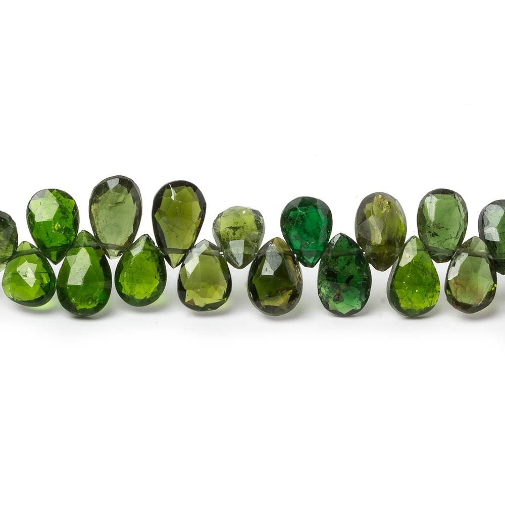 6x5-8x5mm Chrome Diopside faceted pear Beads 7 inch 64 pieces