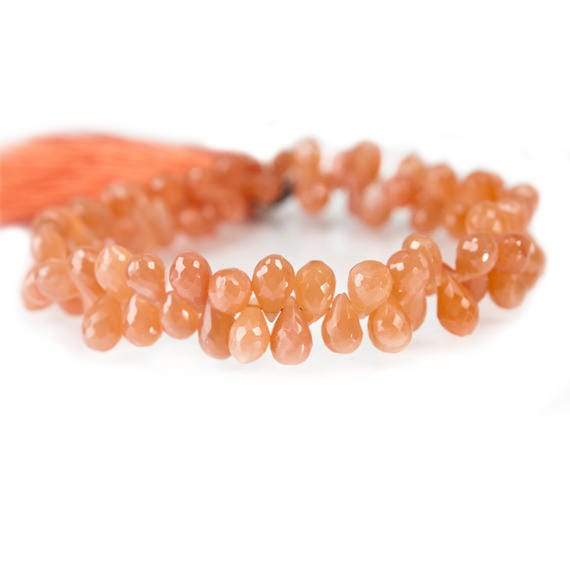 5x4-8x5mm Dark Angel Skin Moonstone Faceted Tear Drop Beads 8 inch 81 pieces