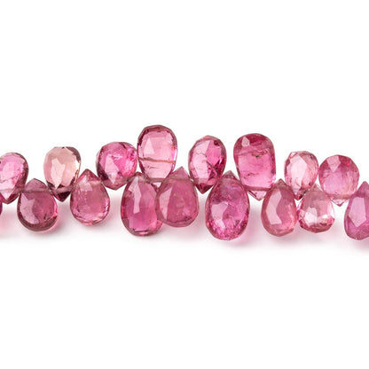 5x4-8x5mm Pink Tourmaline Faceted Pear Beads 7.5 inch 78 pieces AA