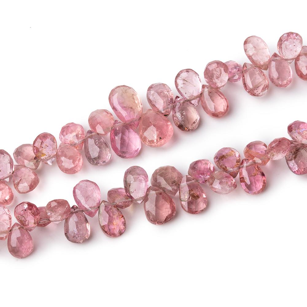 5x4-8x5mm Pink Tourmaline Faceted Pears Lot of Two Strands with 92 Beads