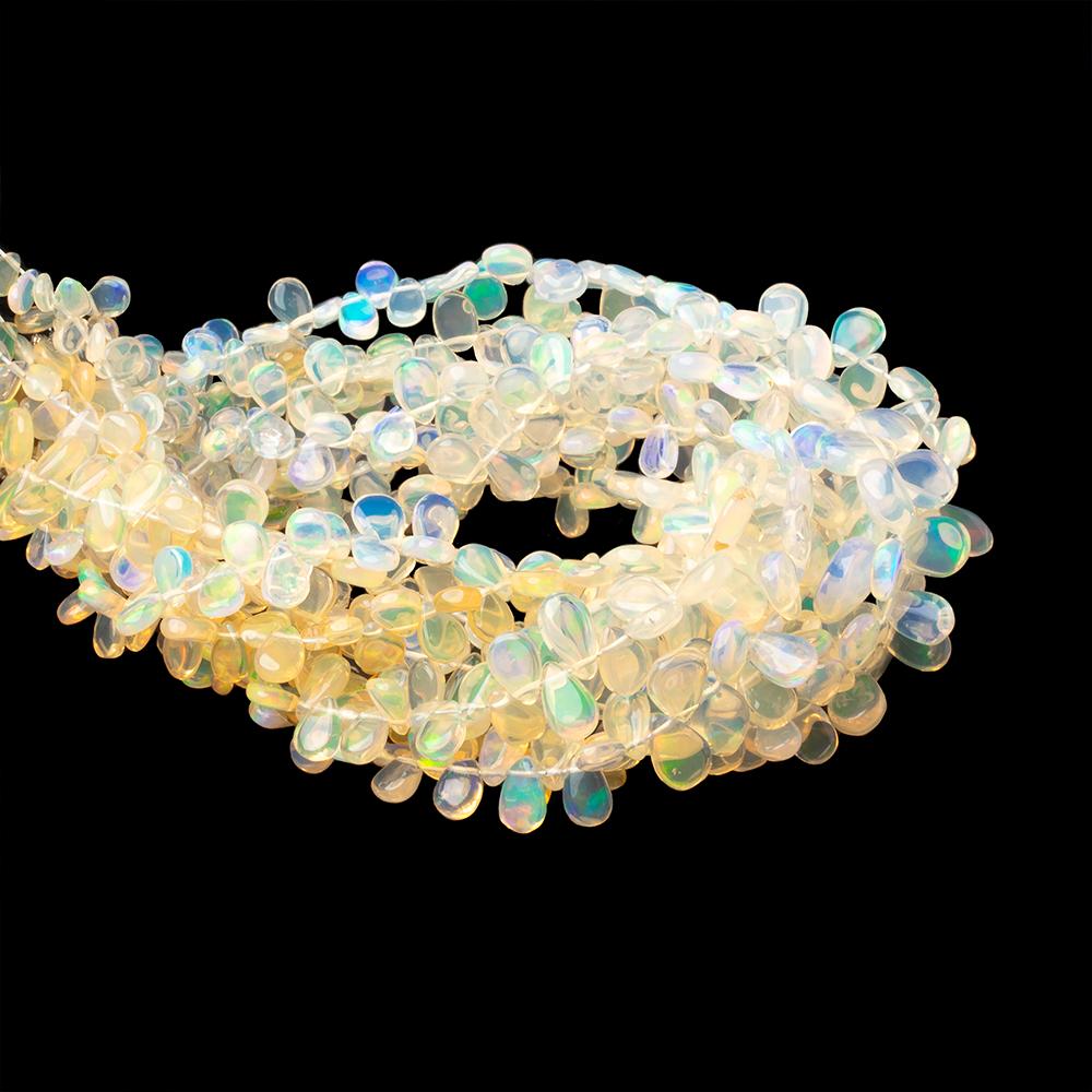 5x4-8x6mm Ethiopian Opal Plain Pear Beads 8 inch 74 pieces