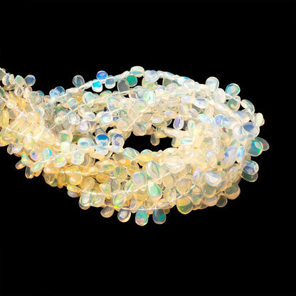 5x4-8x6mm Ethiopian Opal Plain Pear Beads 8 inch 74 pieces