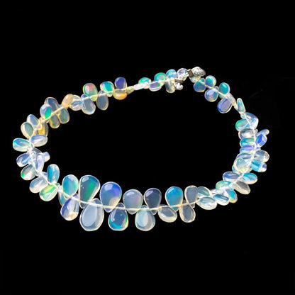 5x4-8x6mm Ethiopian Opal Plain Pear Beads 8 inch 74 pieces