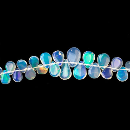 5x4-8x6mm Ethiopian Opal Plain Pear Beads 8 inch 74 pieces