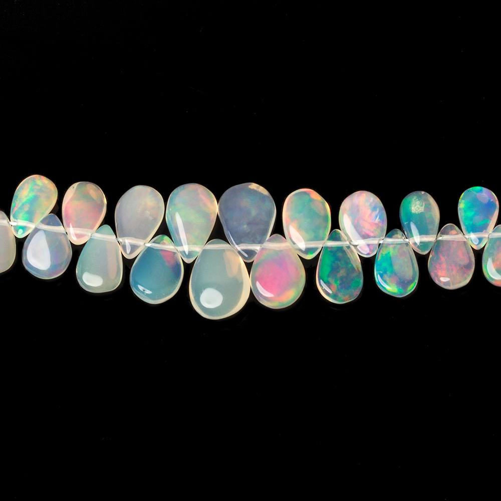5x4-8x6mm Ethiopian Opal Plain Pears 8 inch 76 beads
