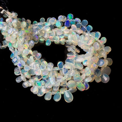 5x4-8x6mm Ethiopian Opal Plain Pears 8 inch 76 beads