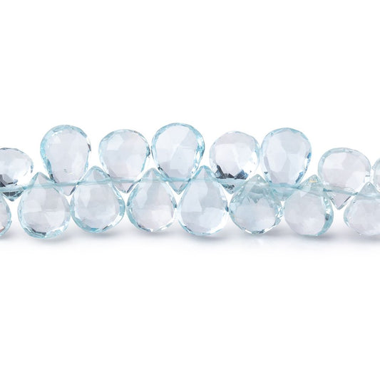 5x4-8x6mm Sky Blue Topaz Faceted Hearts and Pears 8 inch 58 Beads AA