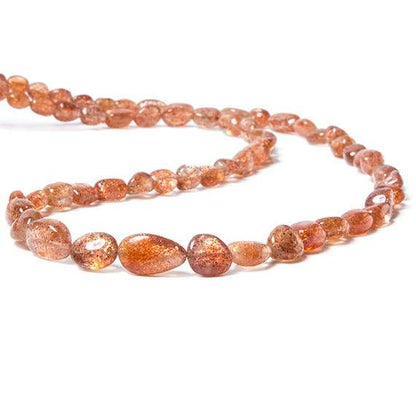 5x4-8x6mm Sunstone plain nugget beads 18 inches 68 pieces