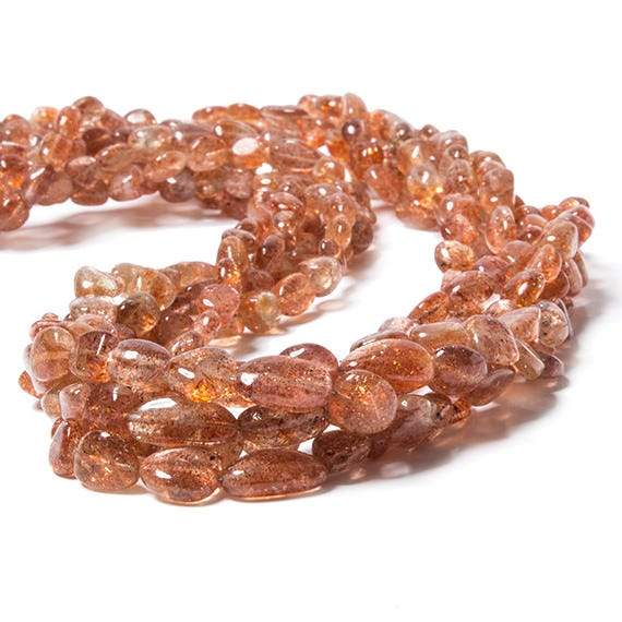 5x4-8x6mm Sunstone plain nugget beads 18 inches 68 pieces