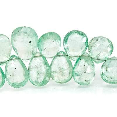 5x4-9x6mm Emerald Faceted Pear Beads 8 inch 68 pieces