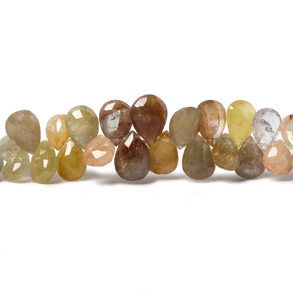 5x4-9x6mm Fancy Sapphire faceted pear beads 18.5 inch 182 pieces