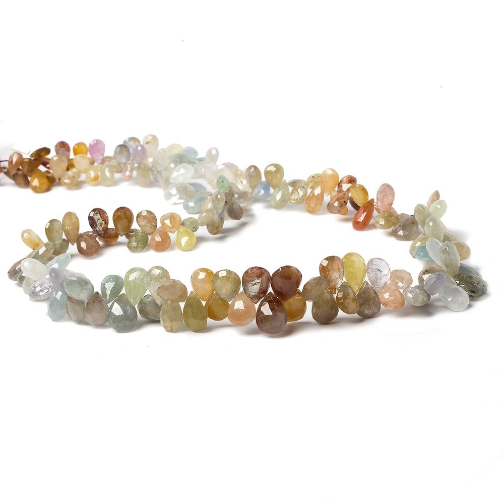 5x4-9x6mm Fancy Sapphire faceted pear beads 18.5 inch 182 pieces