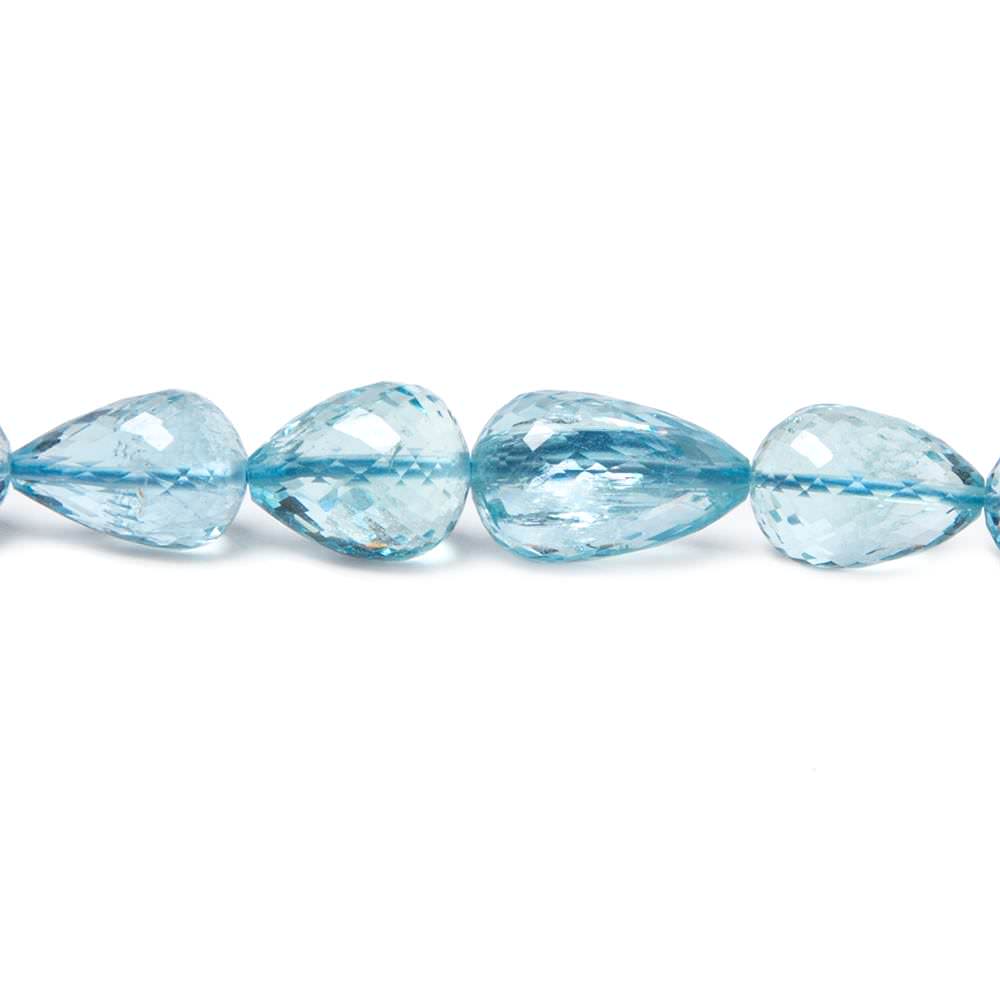 5x4.5-13x8mm Aquamarine straight drill faceted tear drops  18 in. 54 beads AA