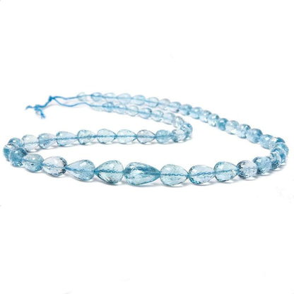 5x4.5-13x8mm Aquamarine straight drill faceted tear drops  18 in. 54 beads AA