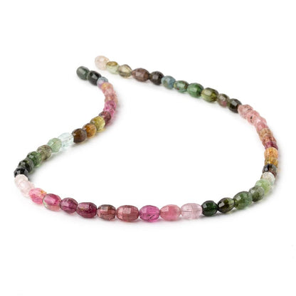 5x4.5-7x5mm Multi Color Tourmaline Faceted Oval Beads 13.5 inch 57 pieces
