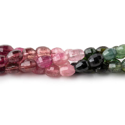 5x4.5-7x5mm Multi Color Tourmaline Faceted Oval Beads 13.5 inch 57 pieces