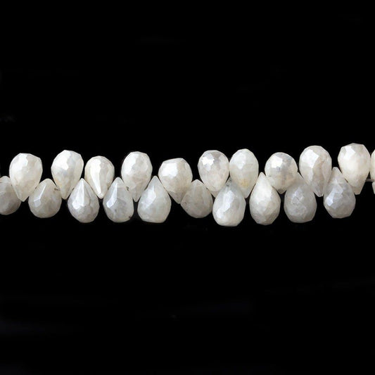 5x4mm - 7x4mm Silverite White Sapphire faceted tear drops 16 inch 183 beads A