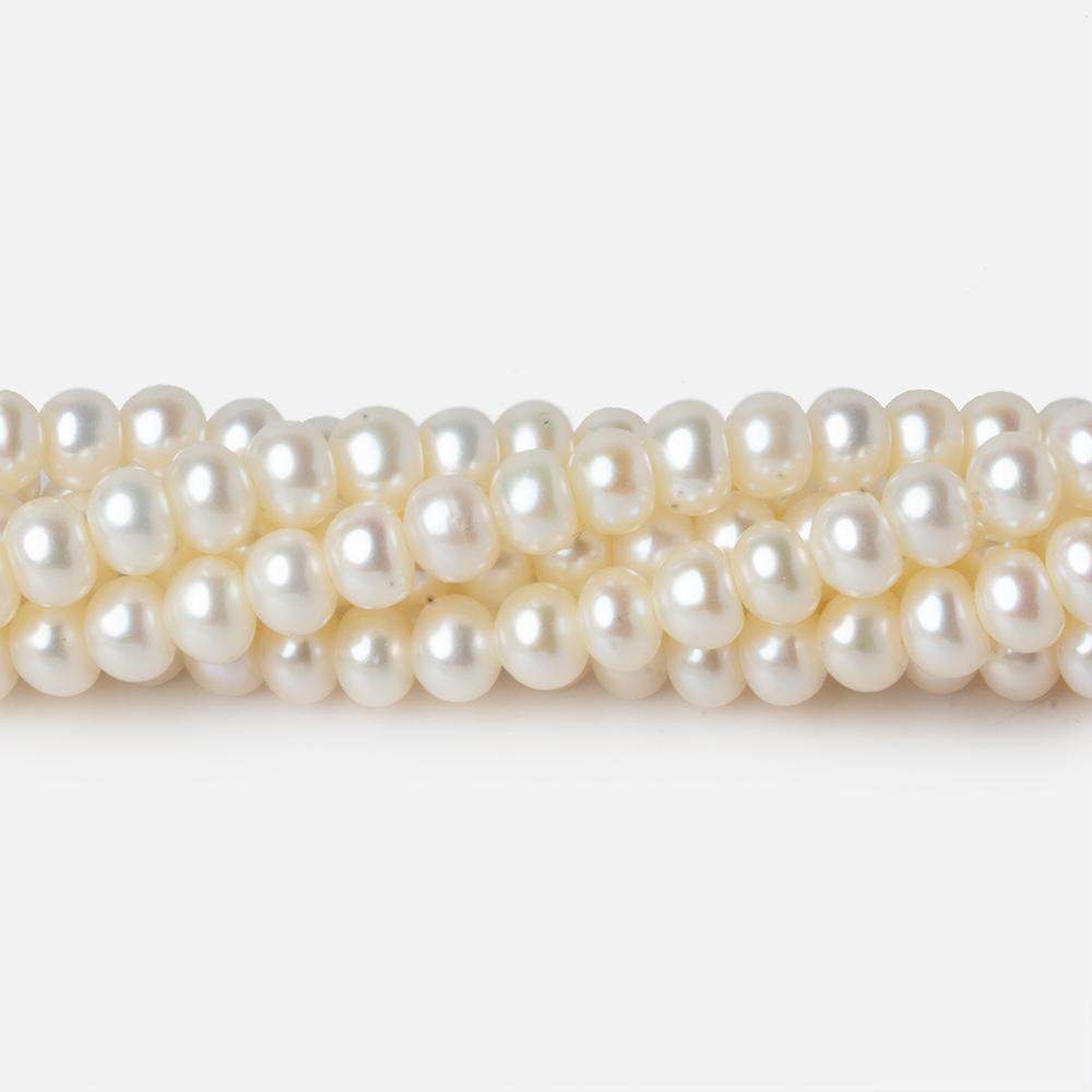 5x4mm Cream Center Drilled Button Freshwater Pearl 94 pieces