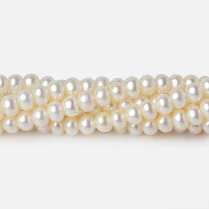 5x4mm Cream Center Drilled Button Freshwater Pearl 94 pieces