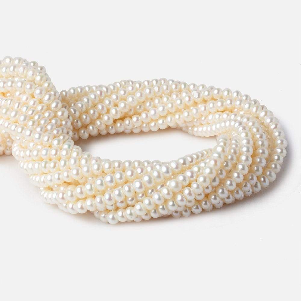 5x4mm Cream Center Drilled Button Freshwater Pearl 94 pieces