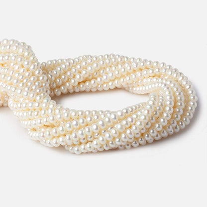 5x4mm Cream Center Drilled Button Freshwater Pearl 94 pieces