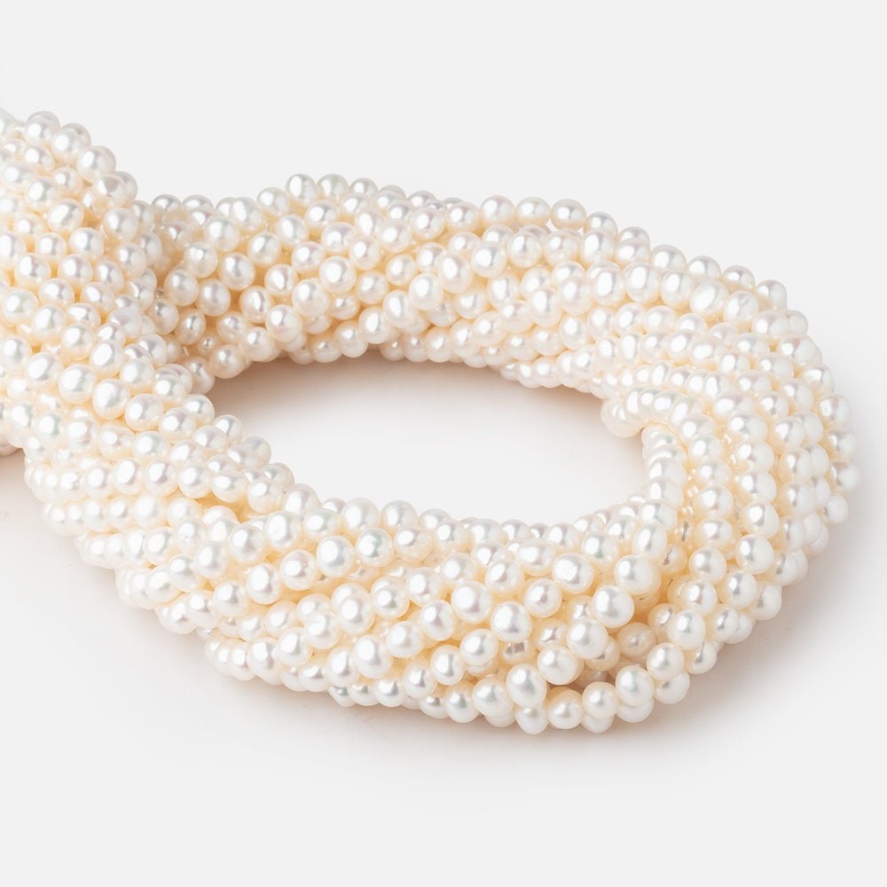 5x4mm Creamy White Baroque Freshwater Pearls 16 inch 88 Beads AAA