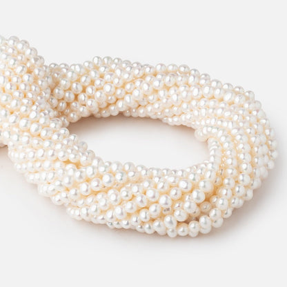 5x4mm Creamy White Baroque Freshwater Pearls 16 inch 88 Beads AAA