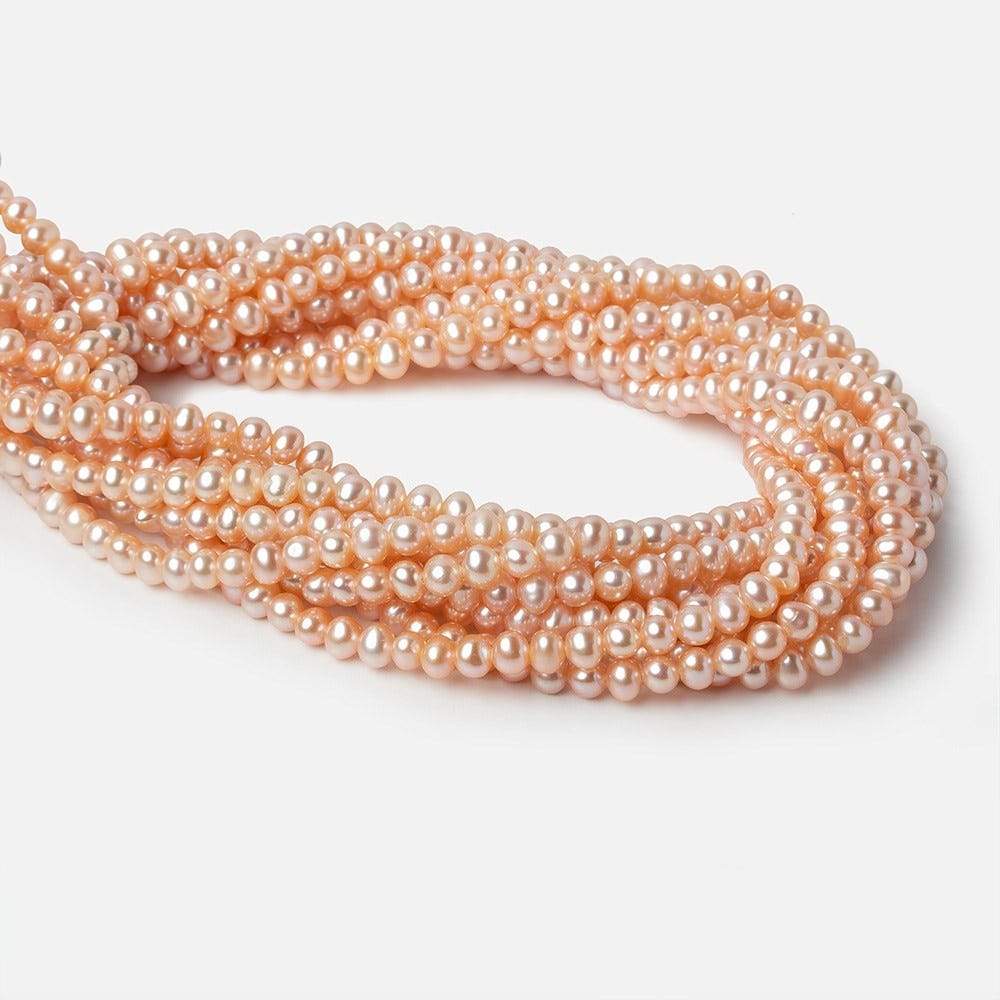 5x4mm Blush Side Drilled Off Round Freshwater Pearl 15.5 inch 96 pieces